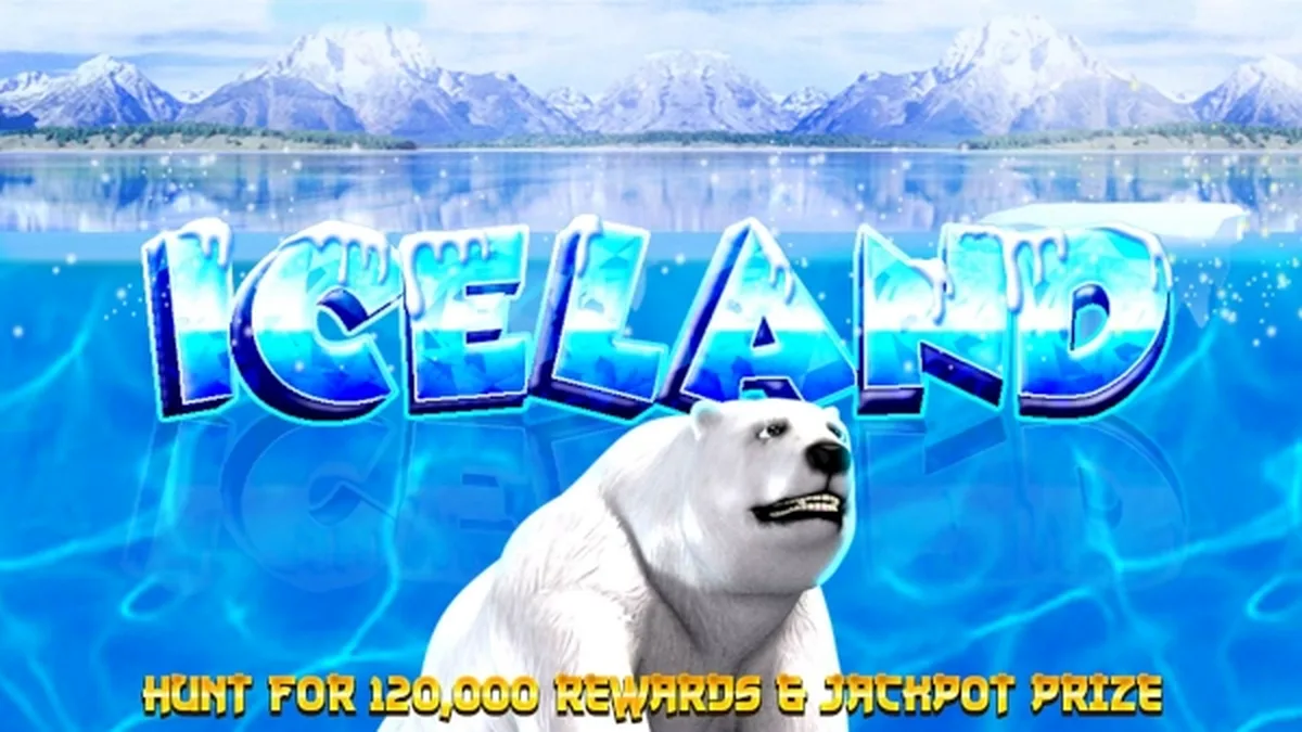 Tampilan visual slot Iceland dengan tema es dan lampu neon